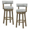 Swivel Bar Stools Set of 2 Linen Fabric Upholstered Barstools with Back-31.5 Inches