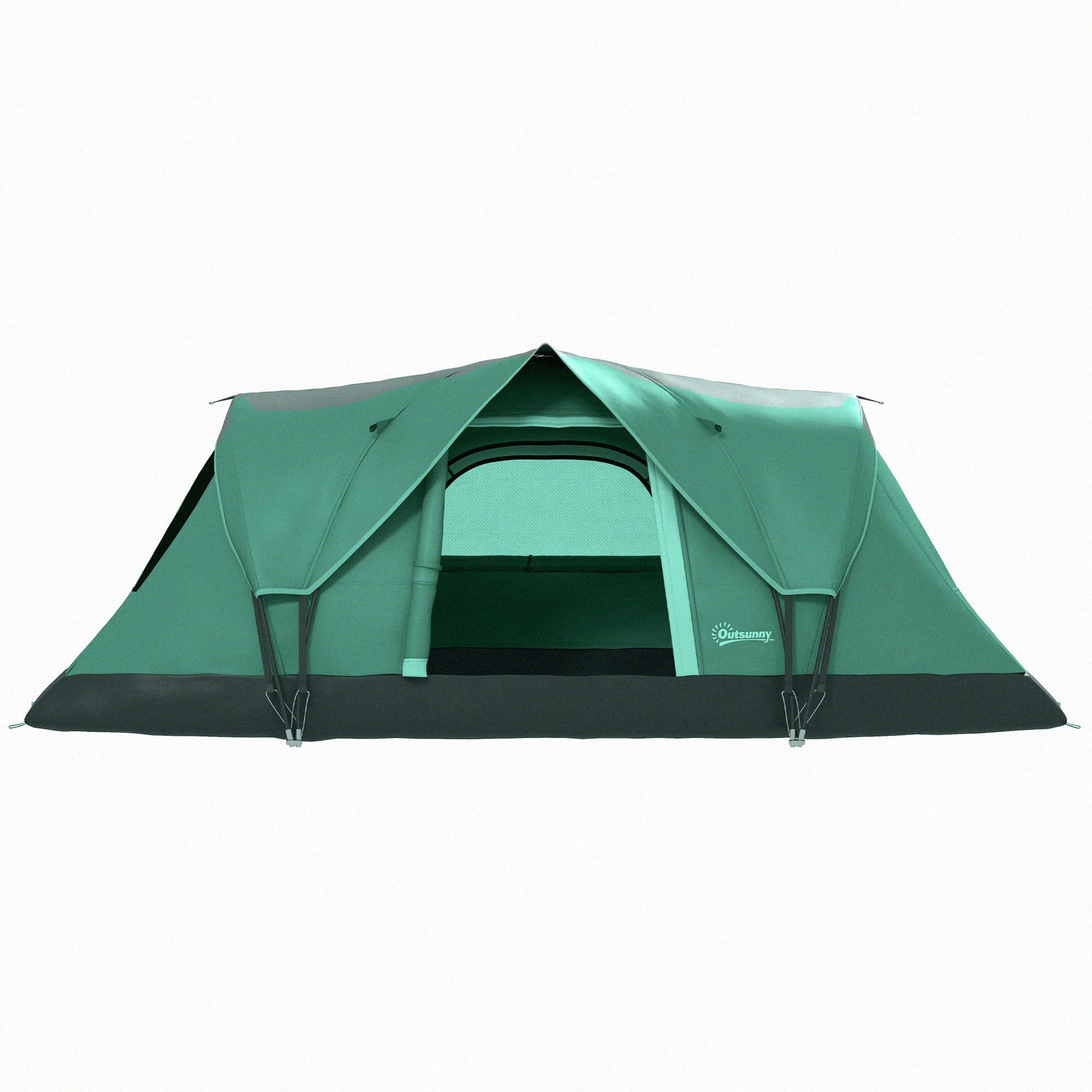 Outsunny 5-6 Person Family Tent, Outdoor Camping Tent with Lighting Hook, Carrying Bag for Camping, Hiking and Travelling, Green 