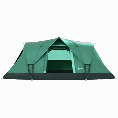 Outsunny 5-6 Person Family Tent, Outdoor Camping Tent with Lighting Hook, Carrying Bag for Camping, Hiking and Travelling, Green 