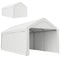 Carport, 10 x 20 ft Portable Garage with 2 Roll-Up Doors and Removable Sidewalls for Car, Truck, Boat, White