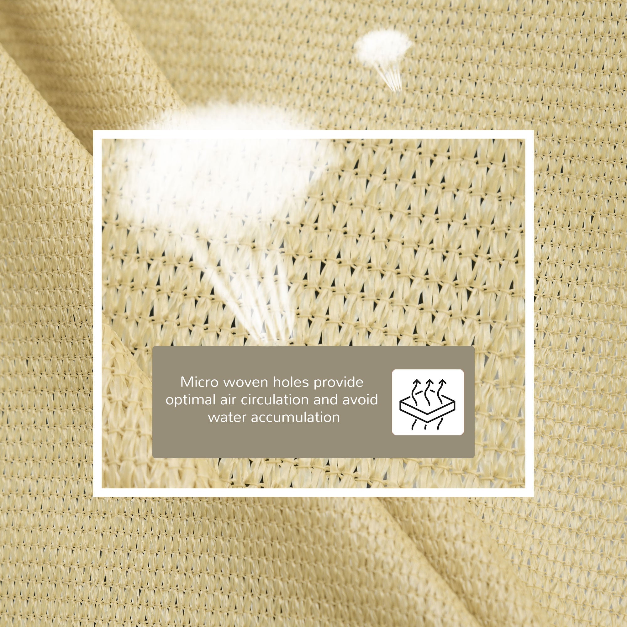Outsunny 12' Square Sun Sail Shade Canopy: UV Protection Garden Patio Cover with Bag, Sand 