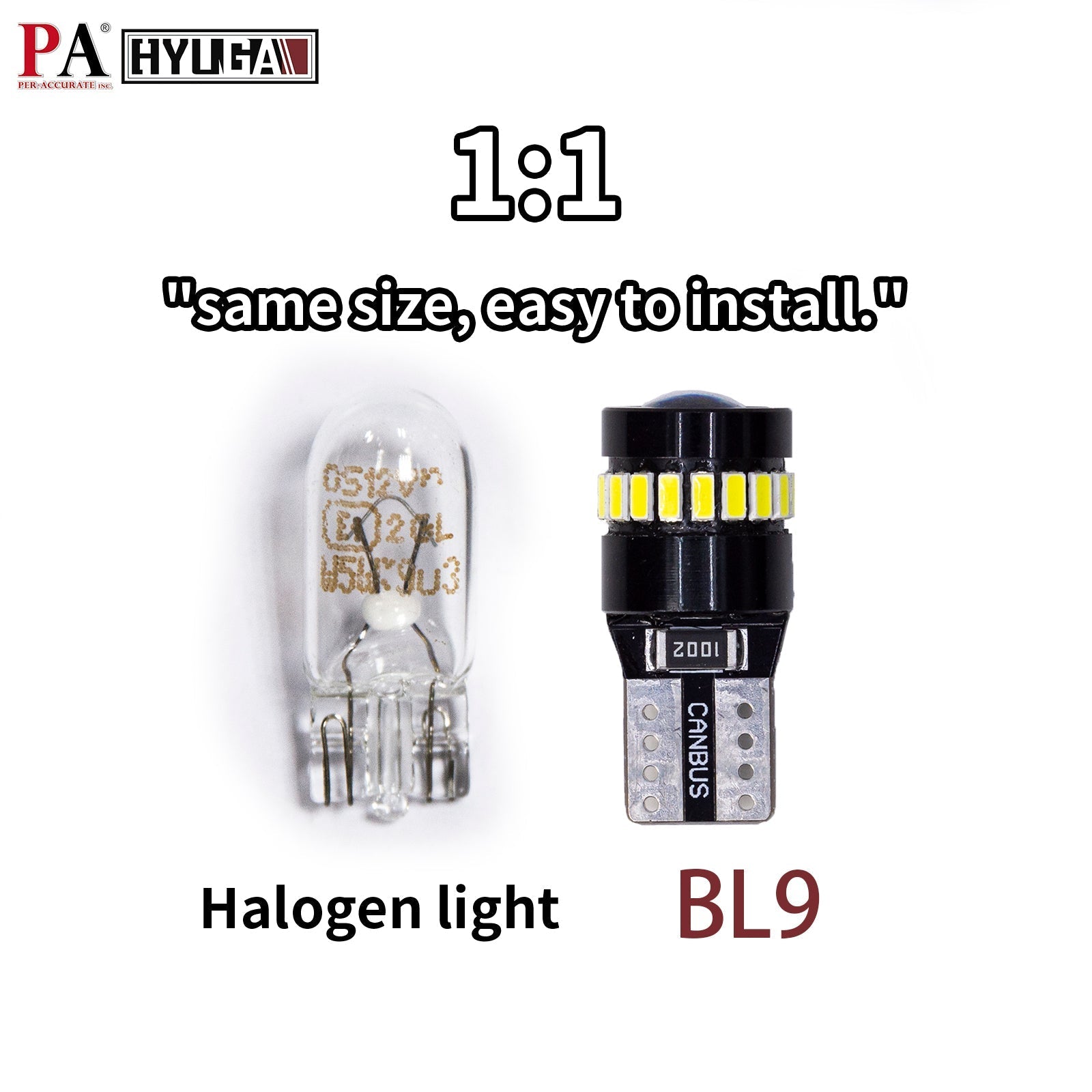 HYUGA BL9 T10 W5W 194 LED Bulb 6000K White 19SMD CANBUS Anti-Flicker for Interior Lamp License Plate Trunk light Plug and Play (Pack of 2) 