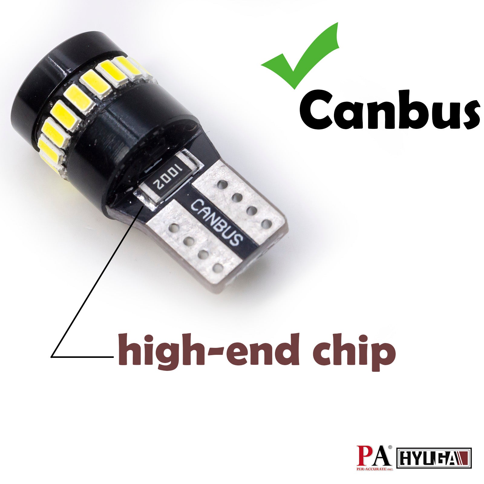 HYUGA BL9 T10 W5W 194 LED Bulb 6000K White 19SMD CANBUS Anti-Flicker for Interior Lamp License Plate Trunk light Plug and Play (Pack of 2) 