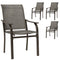 Patio Chairs Set of 4 with Armrest and High Backrest, for Backyard, Balcony, Porch, Poolside, Deck, Garden, Brown