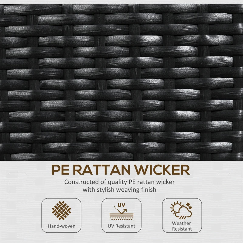 Raised Garden Bed with Lattice Trellis, Rattan Outdoor Planter with Storage for Garden, Patio, Balcony, Black