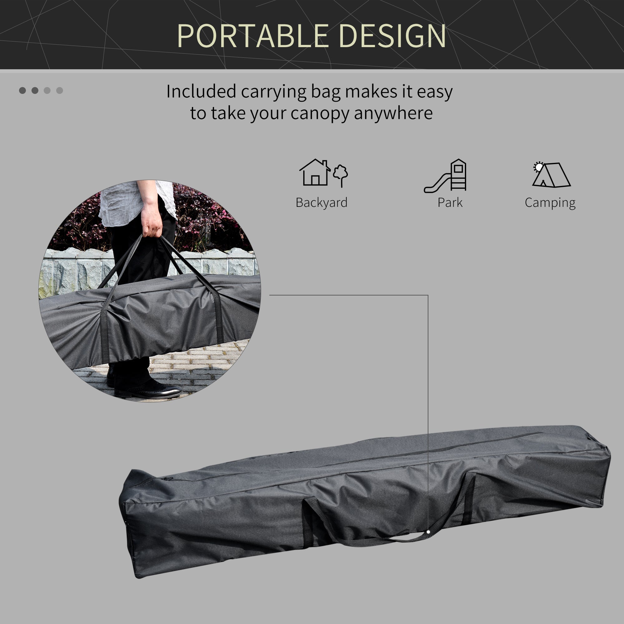 Outsunny 13' x 13' Pop Up Canopy Height Adjustable, Instant Pop Up Canopy Tent with Carrying Bag, Portable Gazebo Tent, White 