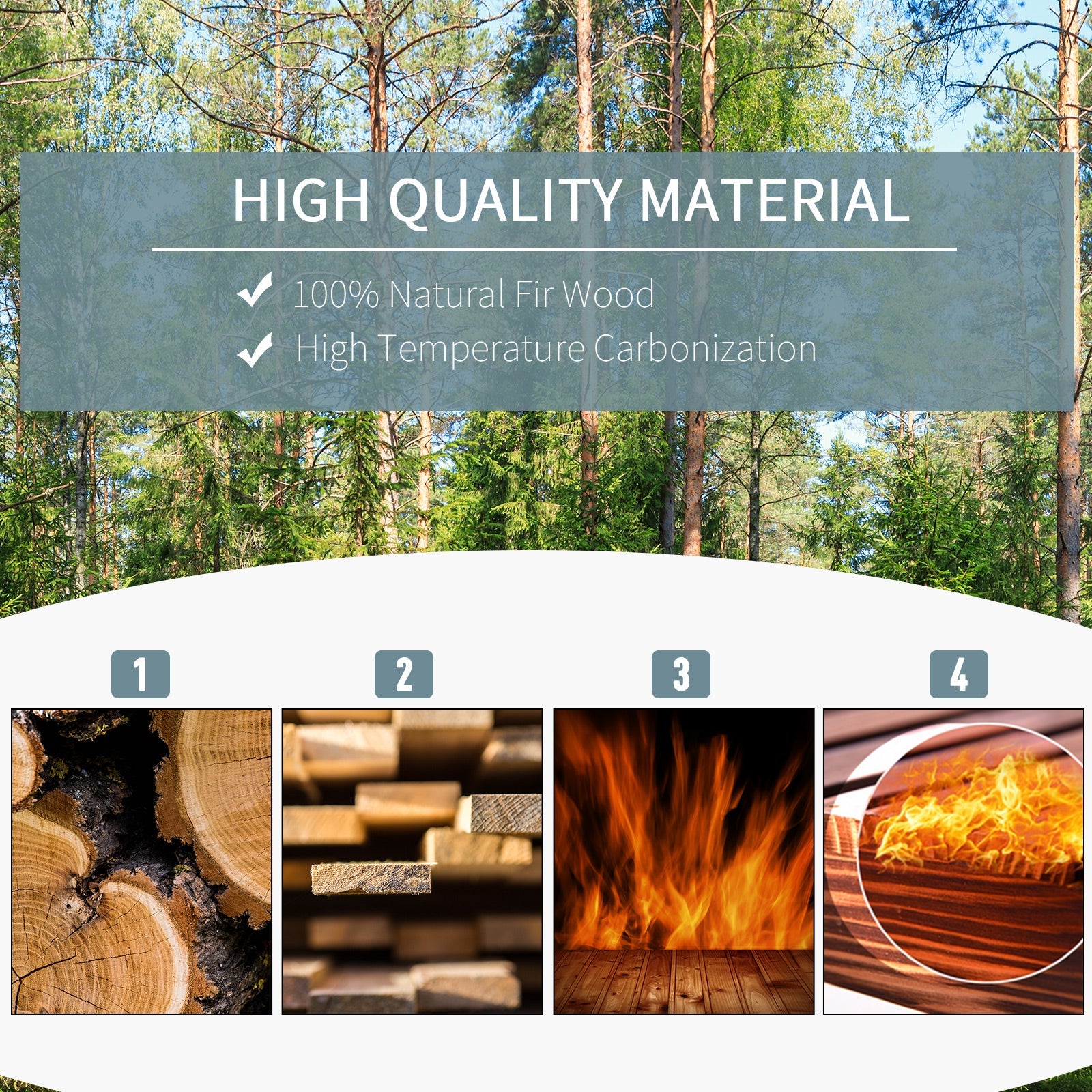 Outsunny Raised Garden Bed 3.3' x 1.2' x 1.2' Fir Wood Leaking Holes Elevated Planter Outdoor Plant Grey 