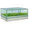 Outsunny Raised Garden Bed, Steel Planter Box Outdoor with Cover, Gloves for Growing Vegetables, Flowers, Herbs, Green