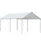 Outsunny Carport 10'x20' Heavy Duty Galvanized Steel Canopy Anchor Kit White