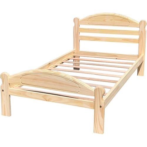 Twin Unfinished Solid Pine Wood Platform Bed Frame with Headboard and Footboard - Free Shipping