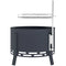 Outdoor Fire Pit, Round Firepit with Grill Grate, Fire Bowl with Ash Catcher and Poker for Backyard Camping Bonfire Picnic, Black