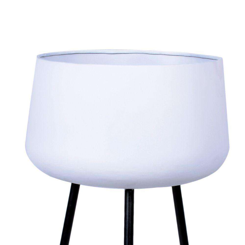Tara - White Planter With Black Legs 