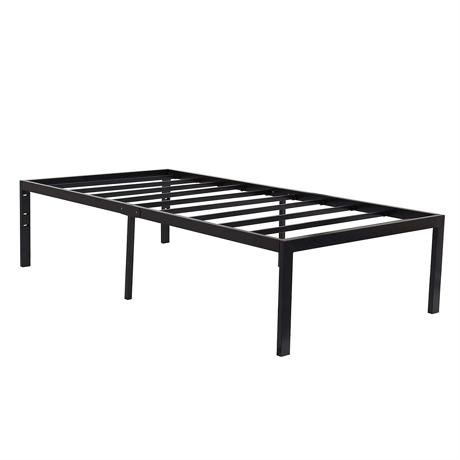 Twin 18-inch High Heavy Duty Black Metal Platform Bed Frame - Free Shipping