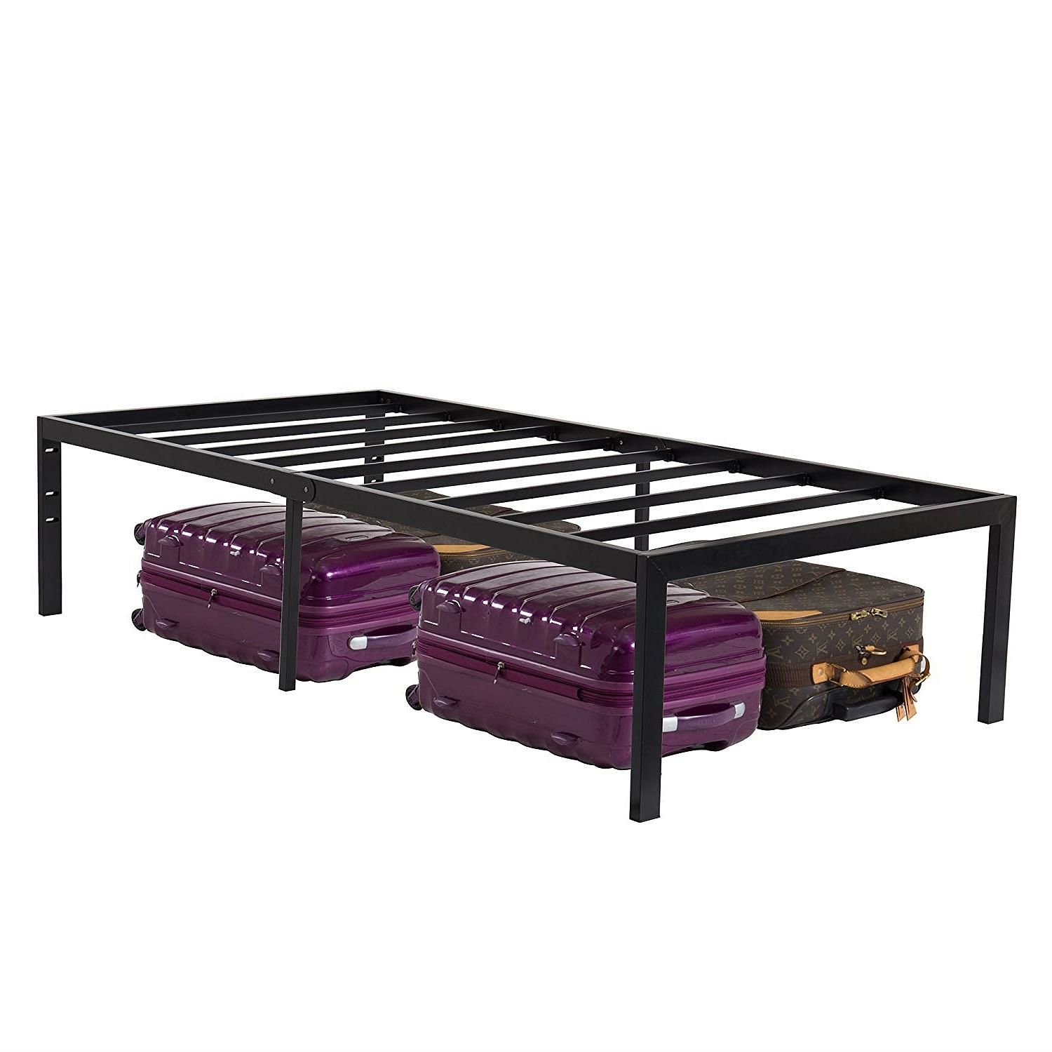 Twin 18-inch High Heavy Duty Black Metal Platform Bed Frame - Free Shipping