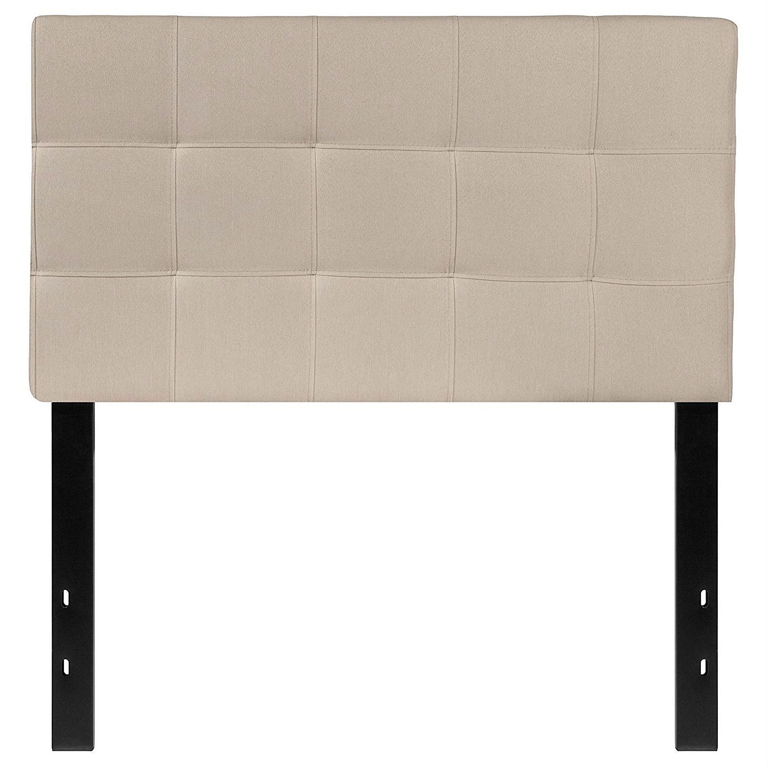 Twin size Modern Beige Taupe Fabric Upholstered Headboard - Free Shipping