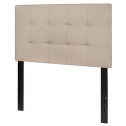 Twin size Modern Beige Taupe Fabric Upholstered Headboard - Free Shipping