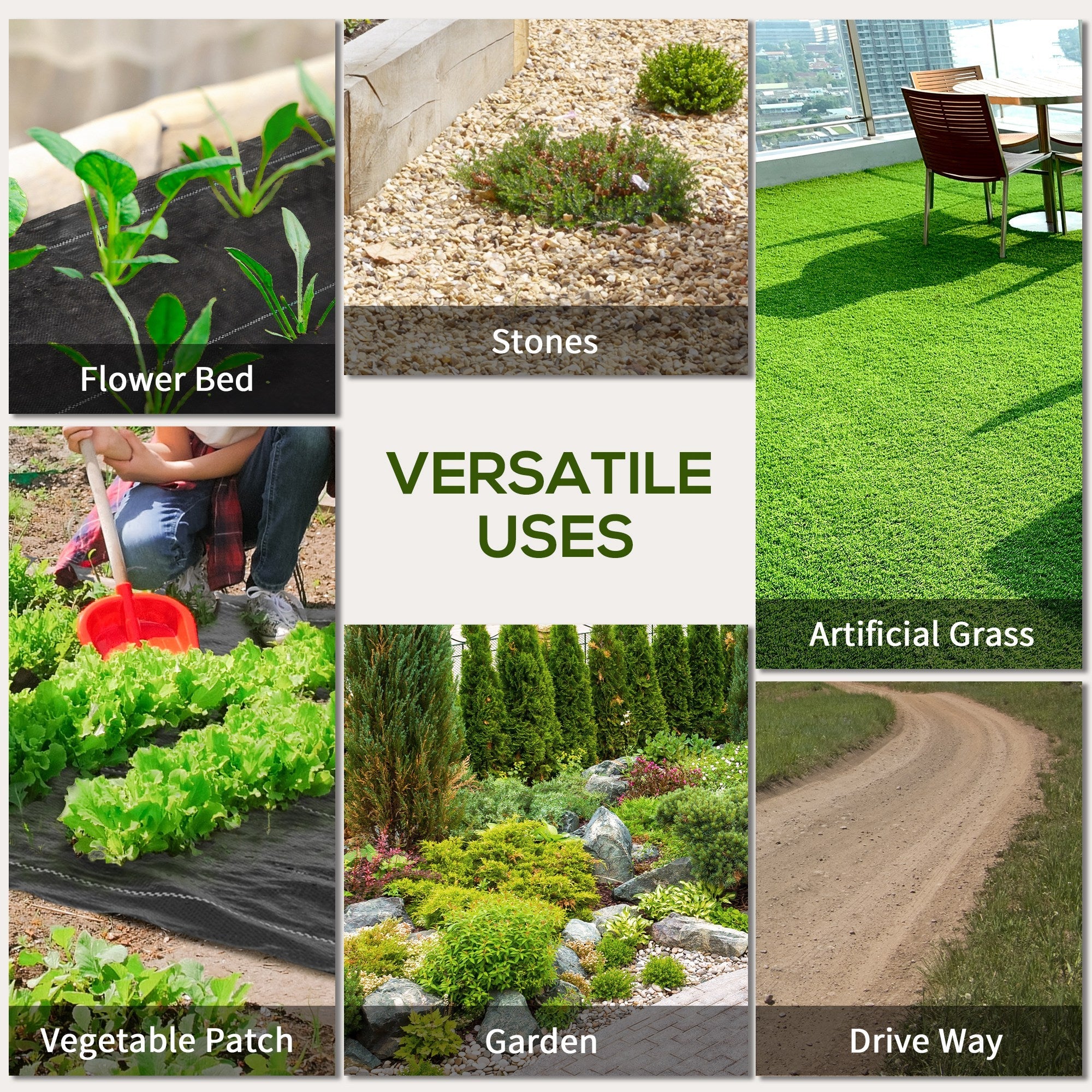 Outsunny Landscape Fabric 3ftx300ft Premium Weed Barrier Heavy-Duty Durable Weed Block Gardening Mat Easy Installation 