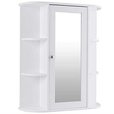 White Bathroom Wall Mounted Medicine Cabinet with Storage Shelves - Free Shipping 