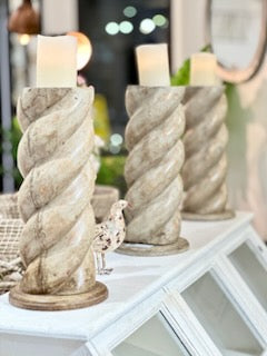 Wooden Twisted Candle Stand, Teak, 50+Yrs Old **Assorted** 