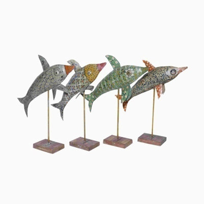 RS049499, Art. Iron Fish Sculpture **Assorted** 