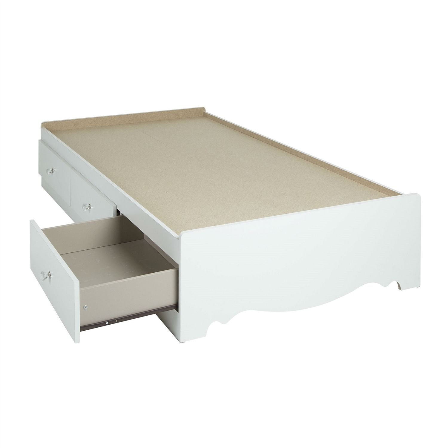 Twin size White Wood Platform Day Bed with Storage Drawers - Free Shipping