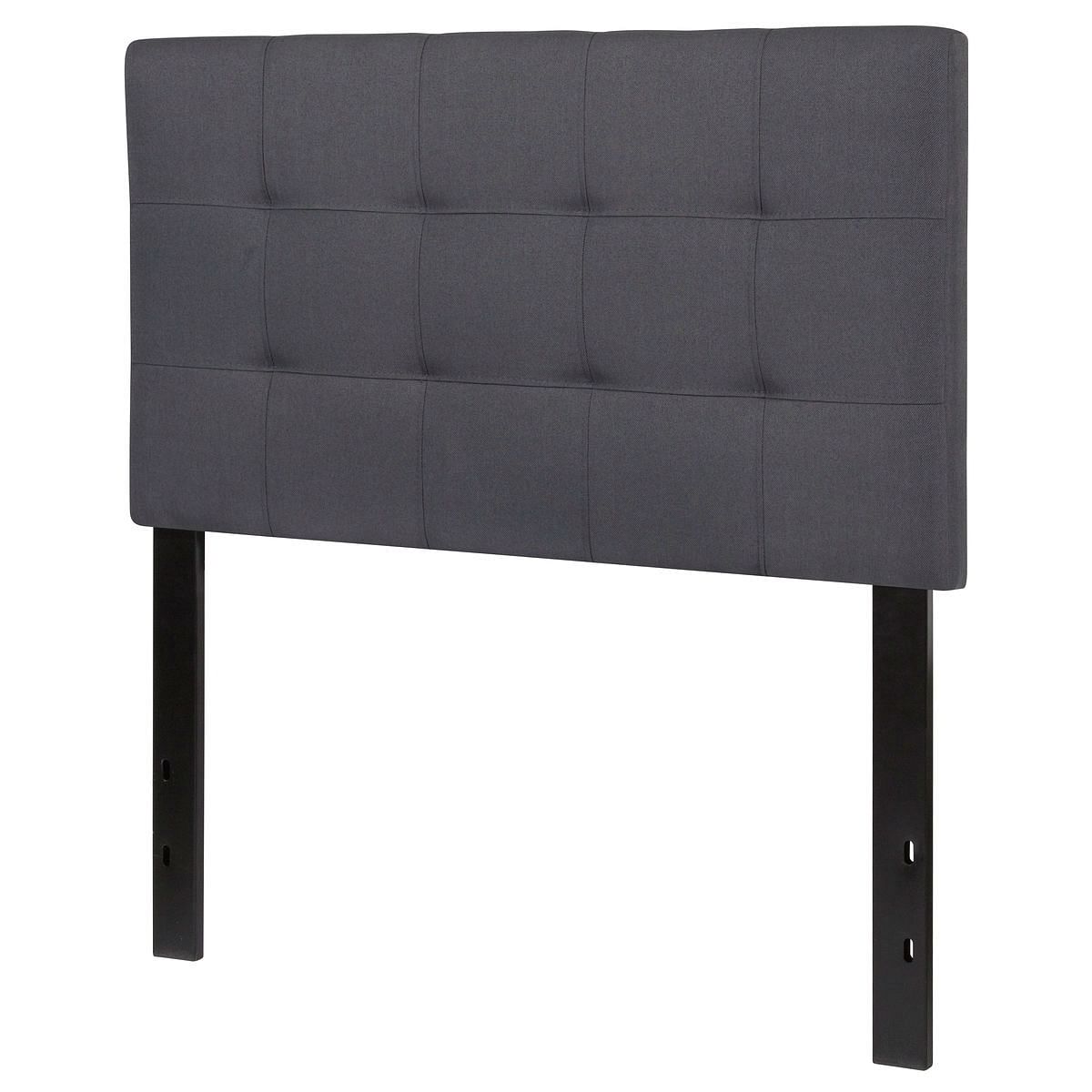 Twin size Modern Dark Grey Fabric Upholstered Panel Headboard - Free Shipping 