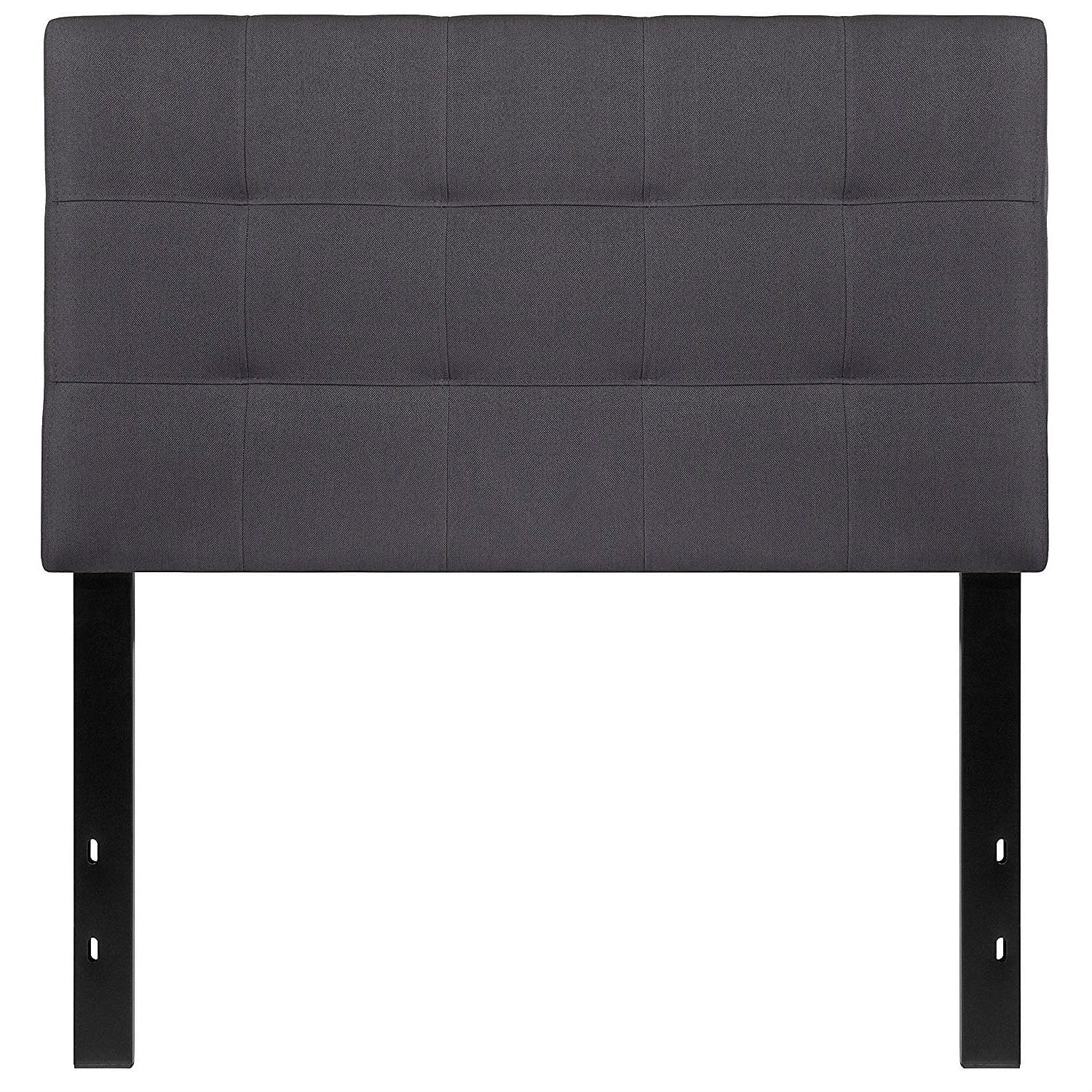 Twin size Modern Dark Grey Fabric Upholstered Panel Headboard - Free Shipping