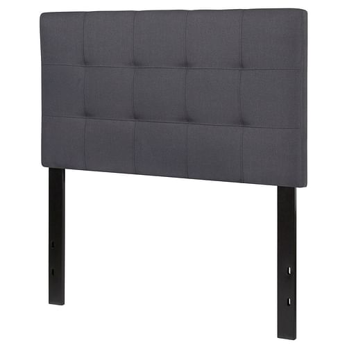 Twin size Modern Dark Grey Fabric Upholstered Panel Headboard - Free Shipping 