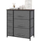 HOMCOM Dresser for Bedroom with 7 Drawers, Chest of Drawers with Metal Frame, Closet Fabric Dresser for Living Room, Dark Grey