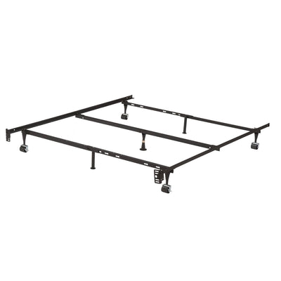 Twin, Full, Queen Sturdy Black Metal Adjustable Bed Frame w/Headboard Brackets - Free Shipping 