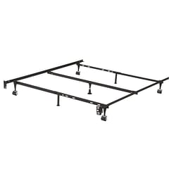 Twin, Full, Queen Sturdy Black Metal Adjustable Bed Frame w/Headboard Brackets - Free Shipping