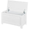 HOMCOM Toy Treasure Chest: Large Storage Box Cabinet with Lid, 2 Safety Hinges, Ideal for Kids' Room Organization, White Finish