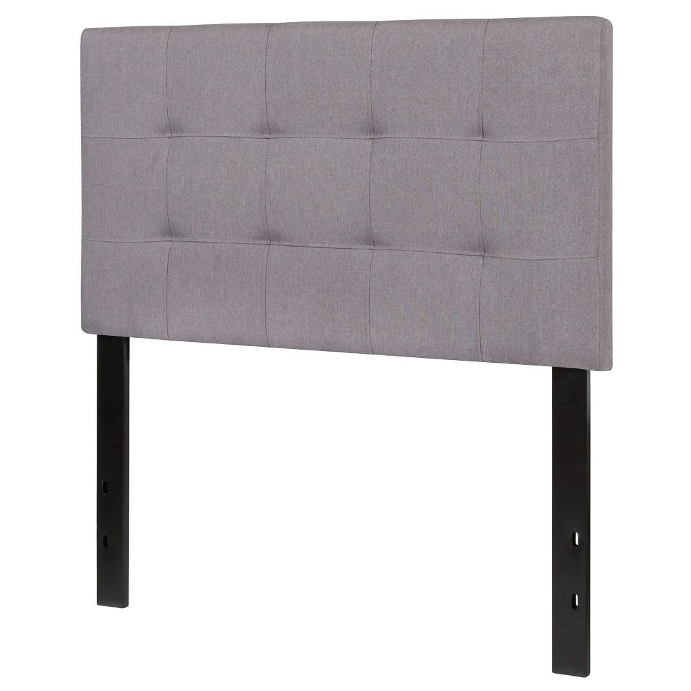 Twin size Modern Light Grey Fabric Upholstered Panel Headboard - Free Shipping 