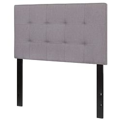 Twin size Modern Light Grey Fabric Upholstered Panel Headboard - Free Shipping