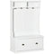 HOMCOM 3-in-1 Entryway Elegance: Modern Hall Tree Coat Rack with Shoe Storage Bench and Hooks for Bedroom, White Finish