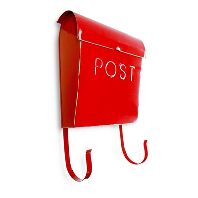 Euro Mailbox Rustic Red With POST, Last Chance 