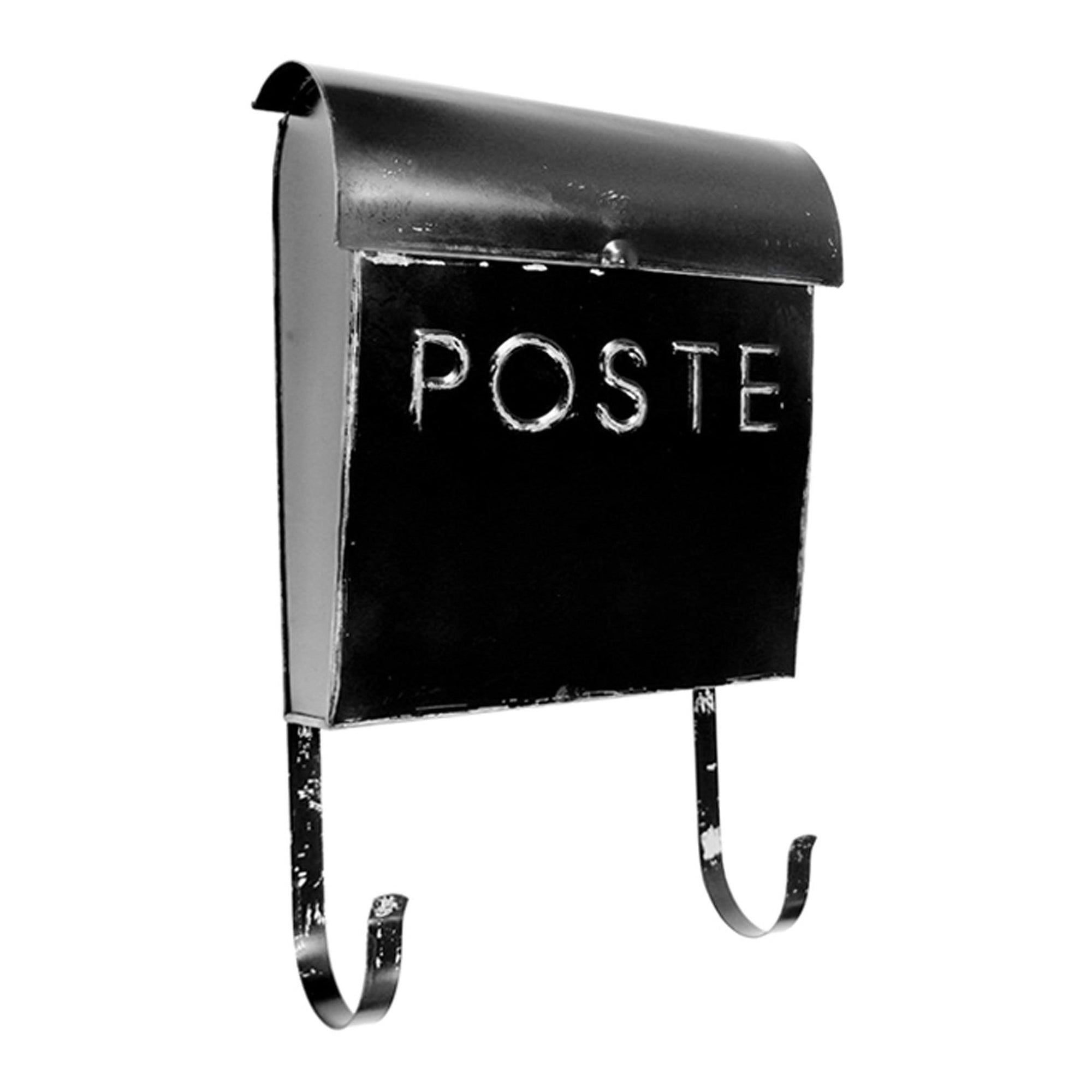 Rustic Euro Mailbox Rustic  Black With POSTE, Last Chance 