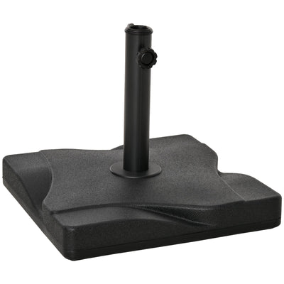Outsunny Square Solidity: Cement Parasol Base, Outdoor Garden Patio Umbrella Stand Holder, Fits Φ32mm Φ38mm Φ48mm Pole, Black Finish 