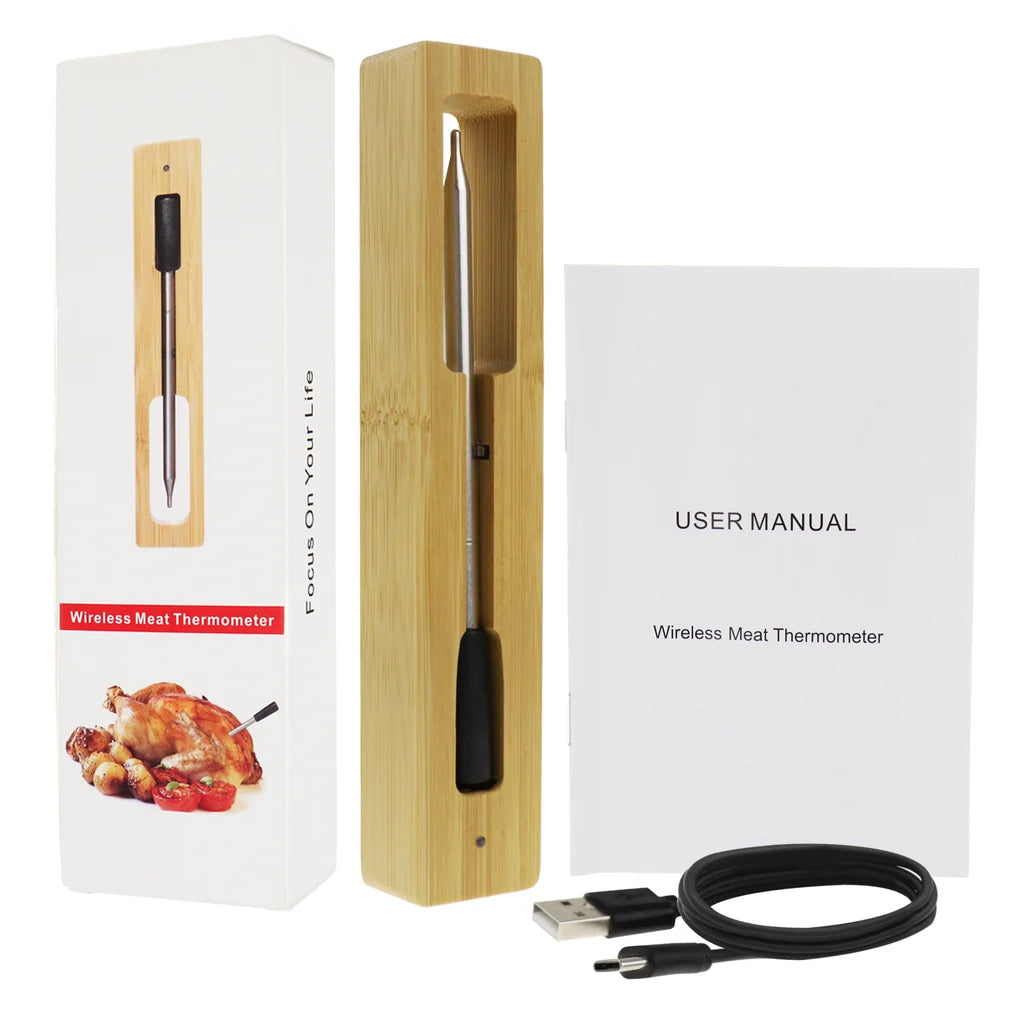 Wireless Bluetooth Meat Thermometer with App, 165 ft Remote Range for BBQ, Grill, Smoker & Oven