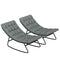 Outsunny Outdoor Patio Rocking Chair Set of 2 with Cushion, Steel Frame Balcony Chair with Mesh Deep Seat for Porch, Garden, Grey
