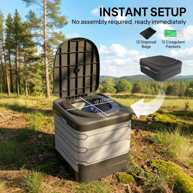 Portable Toilet for Adults Foldable Porta Potty 12 Coagulant Packets for Camping Travel RV Outdoor Use