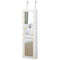 HOMCOM Wall-Mount Jewelry Cabinet: With 18 LED Lights, Mirror, 3 Adjustable Heights, White