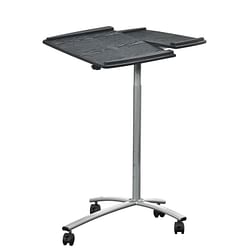 Adjustable Laptop Computer Cart Desk Stand in Graphite Wood Grain - Free Shipping