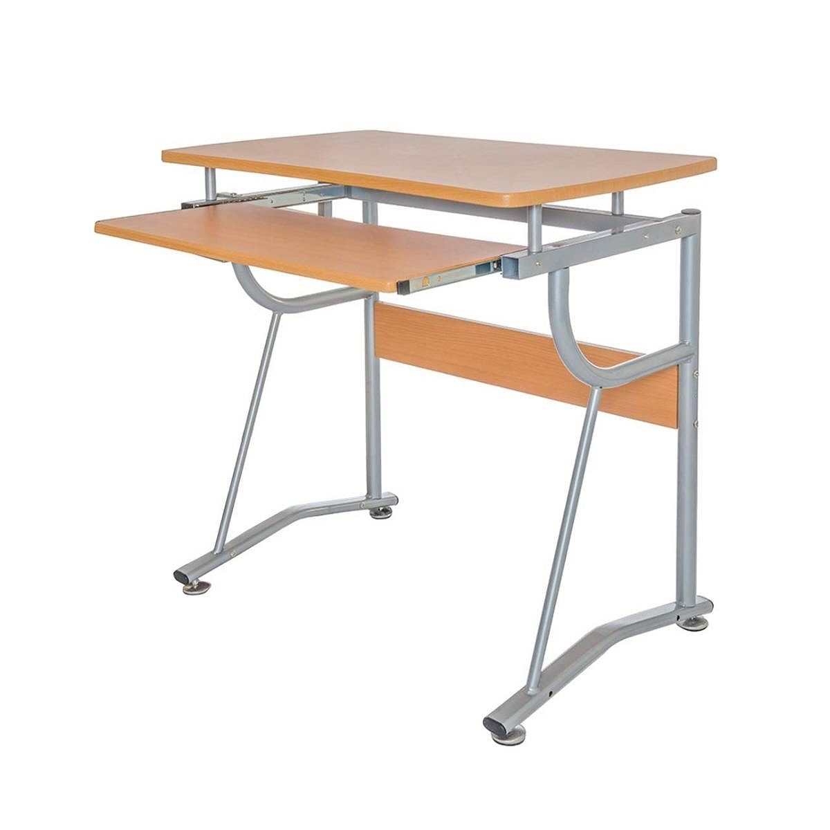 Compact Contemporary Computer Desk in Light Cherry Finish - Free Shipping 