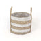 Tom Seagrass Planter with White Stripes – Large Handmade Boho-Chic Basket for Indoor & Outdoor Plants