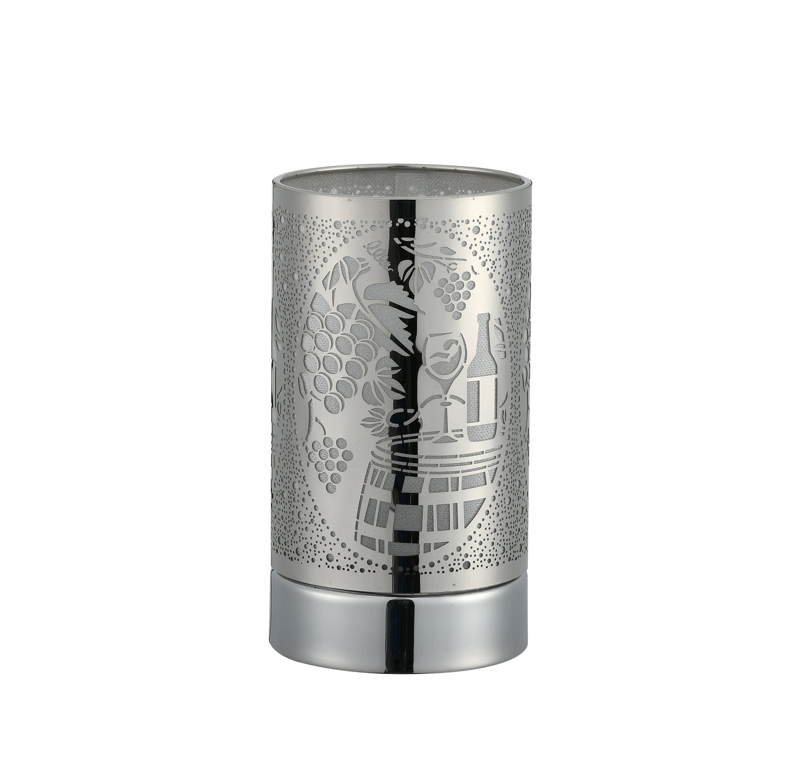 7" Touch lamp/Oil burner/Wax warmer-Silver Wine Time