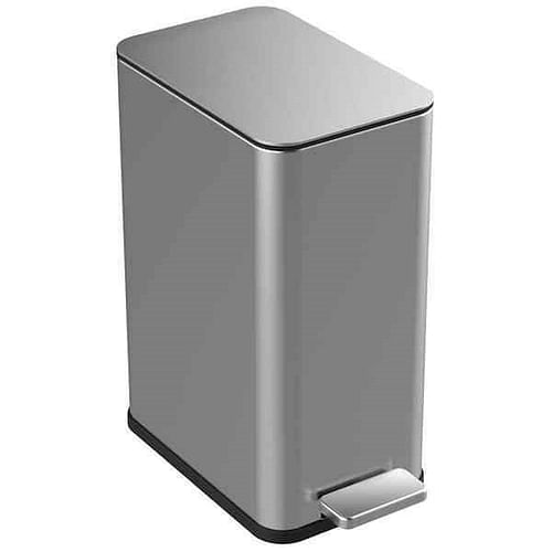 2.6 Gallon Slim Rectangular Stainless Steel Kitchen Bathroom Step Trash Can - Free Shipping