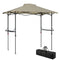5 x 8.5 ft Pop Up Grill Gazebo with 2 Shelves, UPF 50+ Outdoor Instant Canopy Portable Shelter with Carry Bag, Khaki