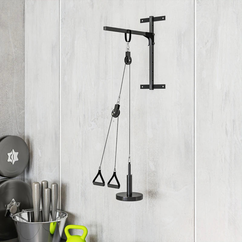Soozier Weight Cable Pulley System for Home Gym with Universal Loading Pin for LAT Pull Down, Biceps Curl Workout