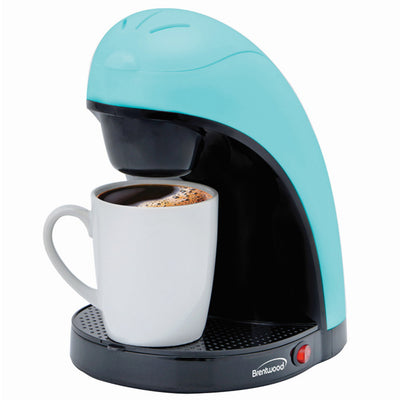 Brentwood Single Serve Coffee Maker with Porcelain Mug in Blue - Free Shipping 